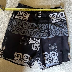 Men's Black and Gray Swim Shorts